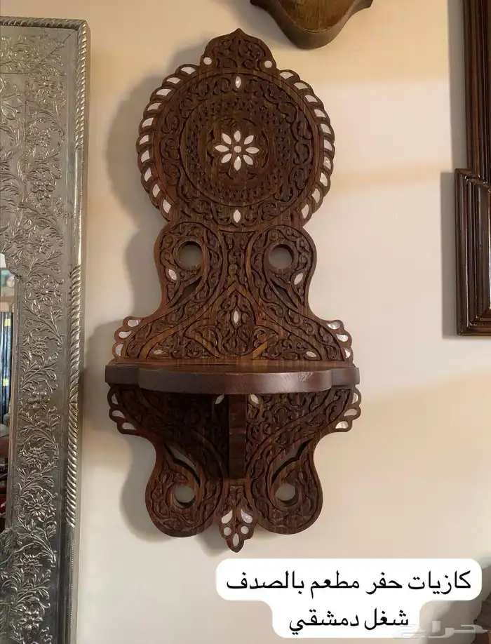 تحف خشب يدويه مصري ودمشقي وايراني مطعم بالصدف والنحاس انتيك 9
