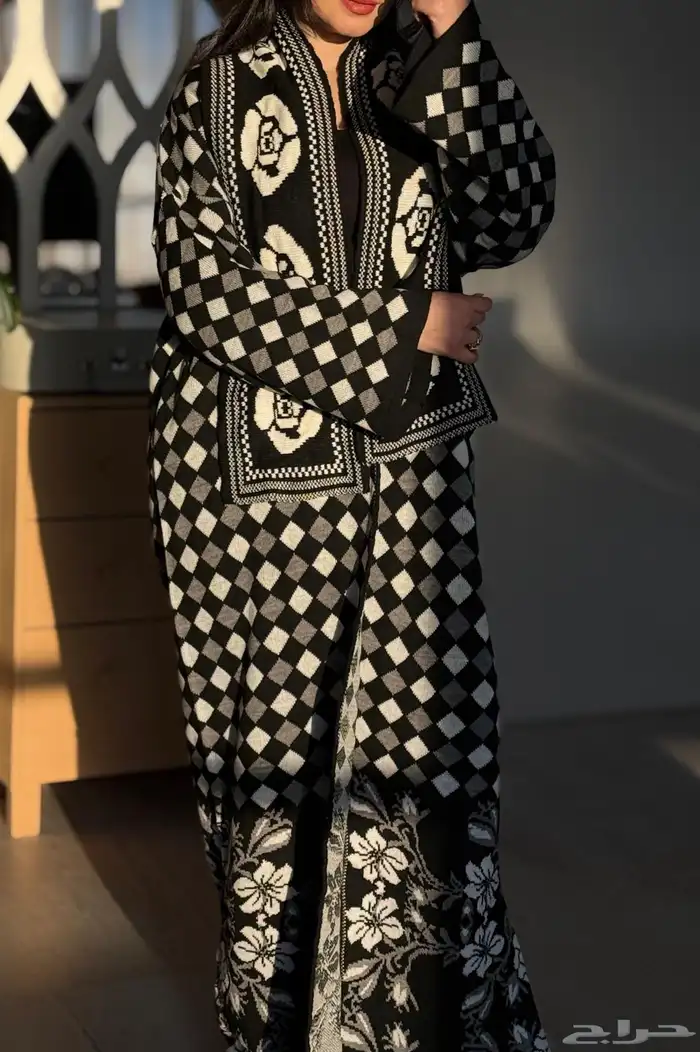 عبايات رونق الصوف ملون تريكو شتاء وشاح 3