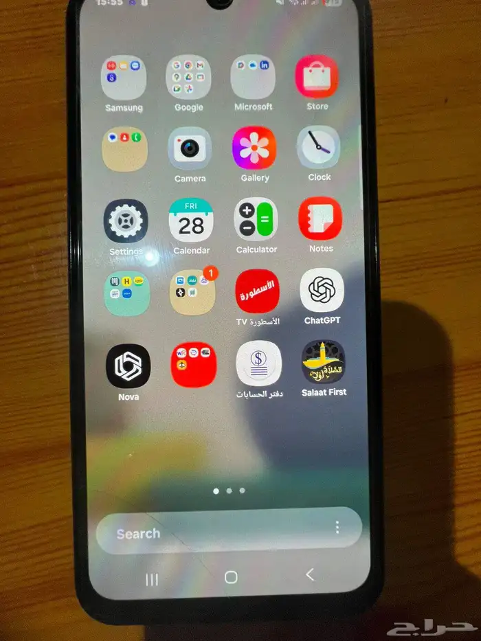 سامسونج A15. بحاله ممتازه 128 جيجا شاريه من جرير بالكرتونه 0