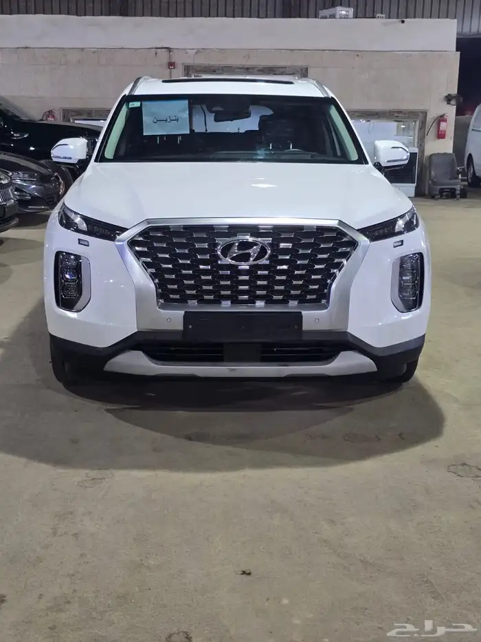 هيونداي باليسيد ابيض 2021 بنزين بطاقة جمركية وارد كوريا 1