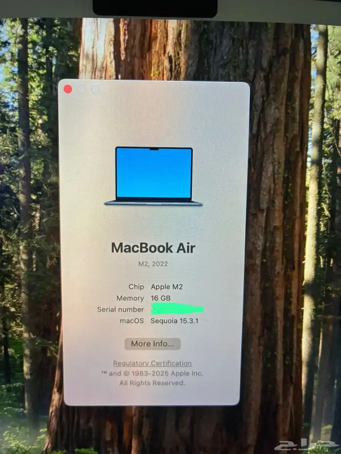 ماك بوك آير M2 رام 8 جيجا التخزين 256 جيجا 6