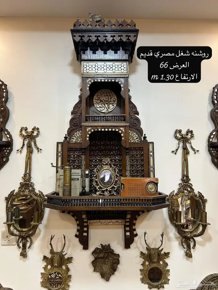 تحف خشب يدويه مصري ودمشقي وايراني مطعم بالصدف والنحاس انتيك 13