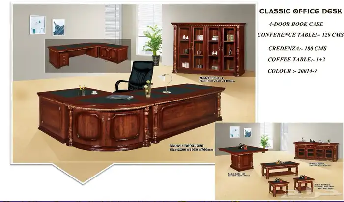 ملكي اثاث مكاتب طقم فخم جلد اخضر كامل طقم طاولة اجتماع كرسي 7
