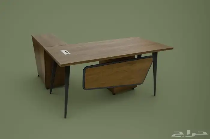 طاوله مكتبي مودرن جديد لون بني وابيض - اثاث المكتبي 1