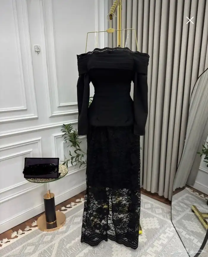 فستان أسود دانتيل كورسيه جديد - فساتين سهرة 1