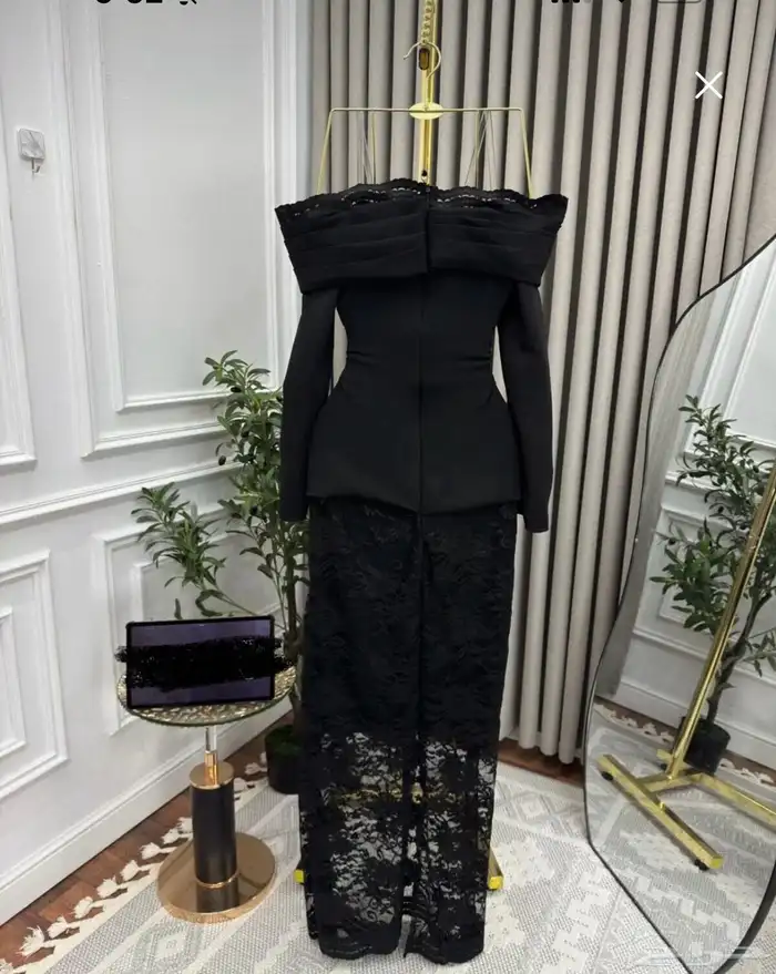 فستان أسود دانتيل كورسيه جديد - فساتين سهرة 2