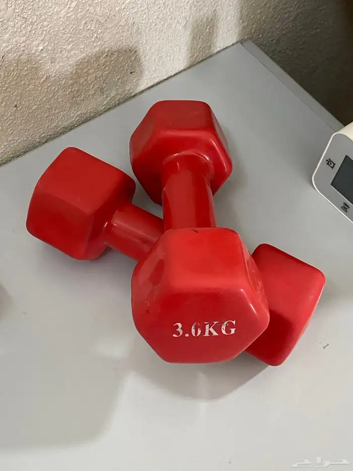 دمبل أثقال 3 كيلو زوجي لون أحمر 0