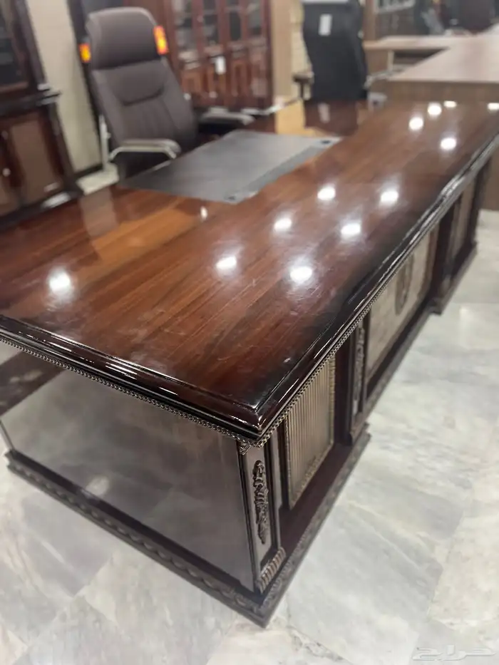 ملكي اثاث مكاتب طقم فخم جلد اخضر كامل طقم طاولة اجتماع كرسي 29