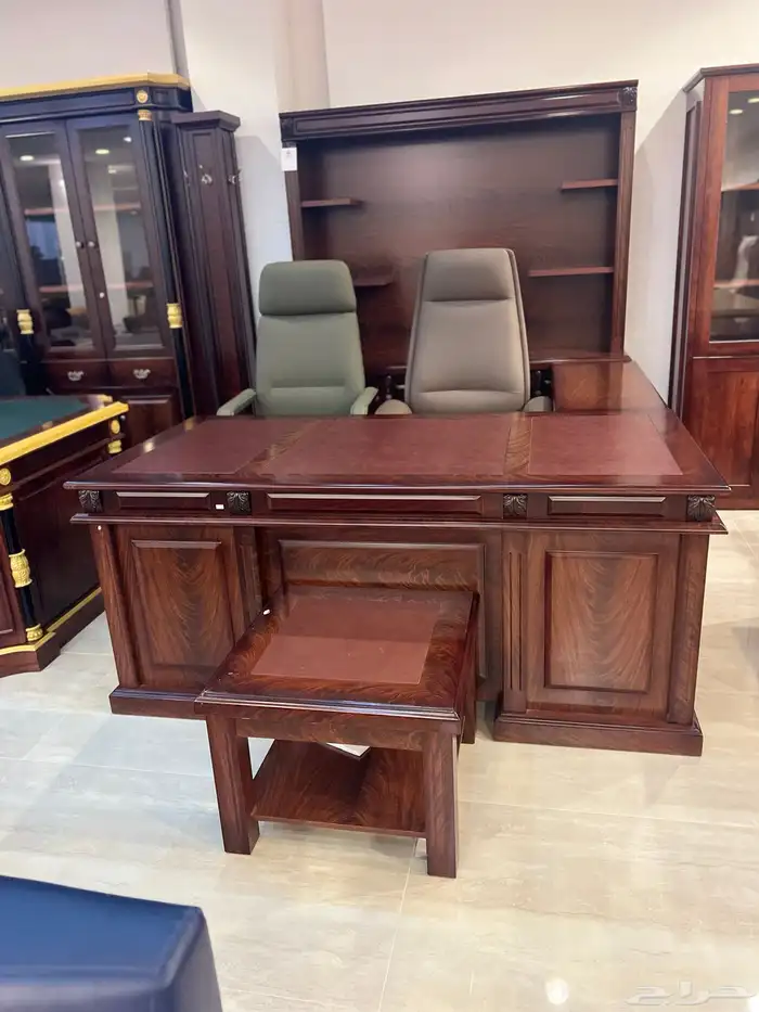 ملكي اثاث مكاتب طقم فخم جلد اخضر كامل طقم طاولة اجتماع كرسي 25