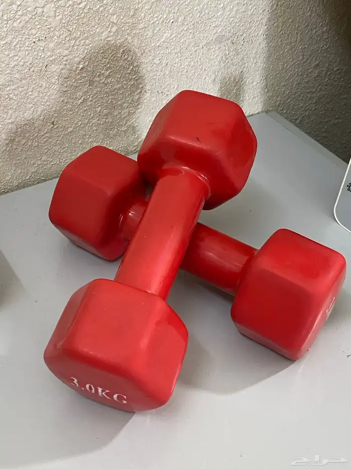 دمبل أثقال 3 كيلو زوجي لون أحمر 2