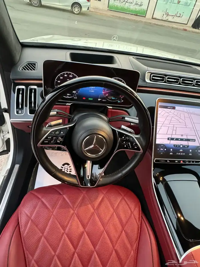 مرسيدس 2021 جفالي S500 نظيف ابيض داخل احمر 13