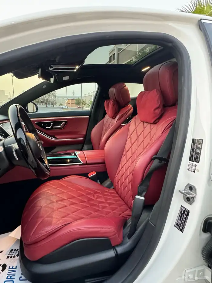 مرسيدس 2021 جفالي S500 نظيف ابيض داخل احمر 15