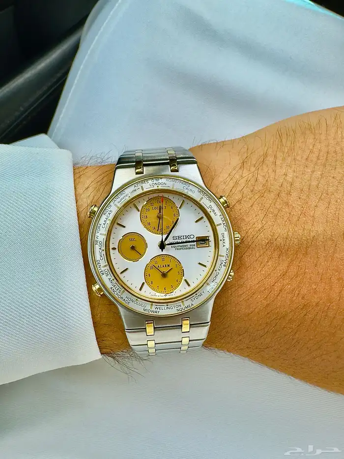 ساعة سيكو توقيت العالم نادرة sieko watch world time 3