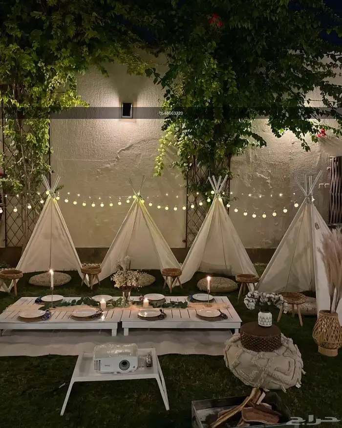 طاولة طبليه خشب جلسات خارجي و كشتات 13