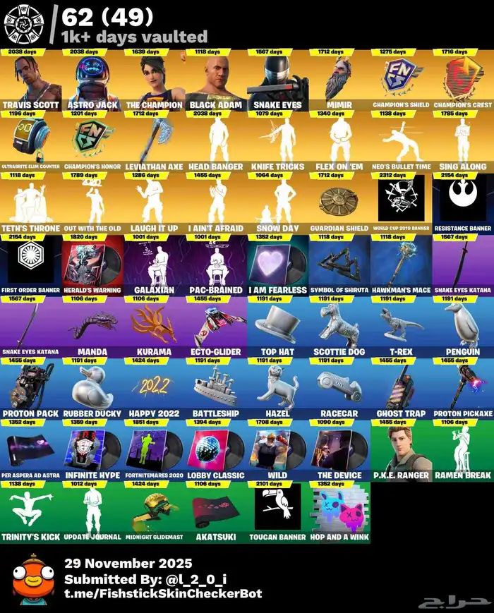 حساب فورت نايت 800سكن ترافس سكوت اكس كريتوس حساب حفل قوي 9