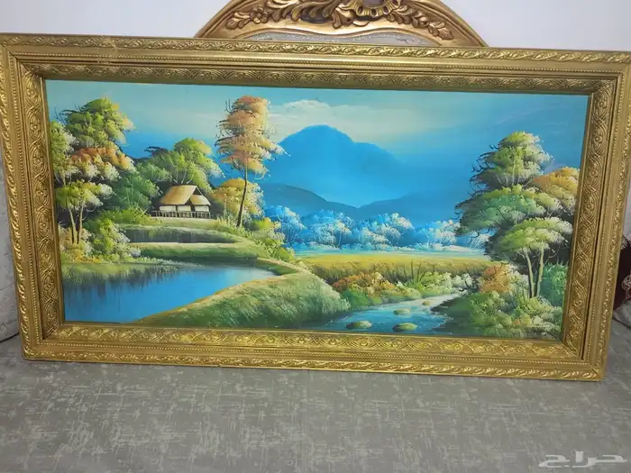 لوحة منظر طبيعي بإطار ذهبي 130.70 0