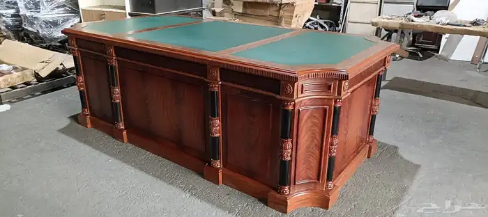 ملكي اثاث مكاتب طقم فخم جلد اخضر كامل طقم طاولة اجتماع كرسي 20