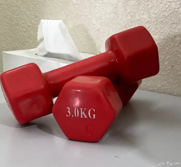 دمبل أثقال 3 كيلو زوجي لون أحمر 1
