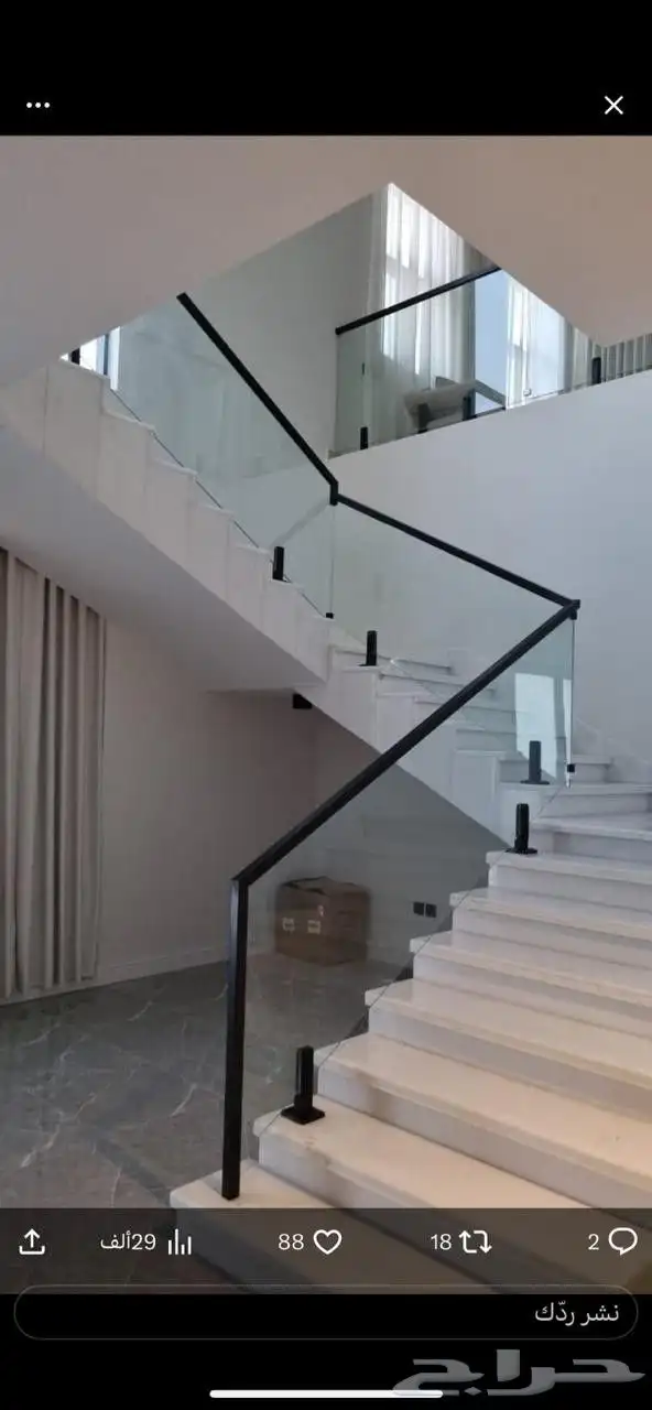 درابزين زجاج سكريت 12ملي للتواصل 3