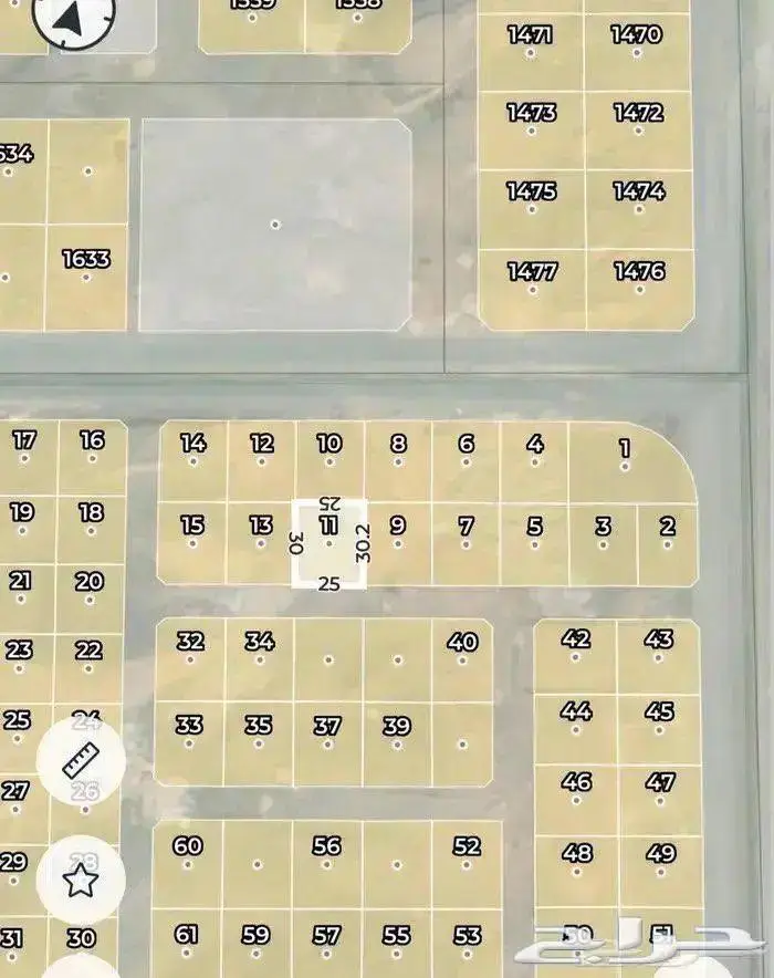 مساحة 750م حي الصفوة السعر600 0