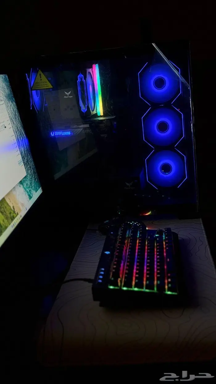 بيسي جيمينج قوي جدا gaming بكامل ملحقاته وشاشة كرت 4060TI 1