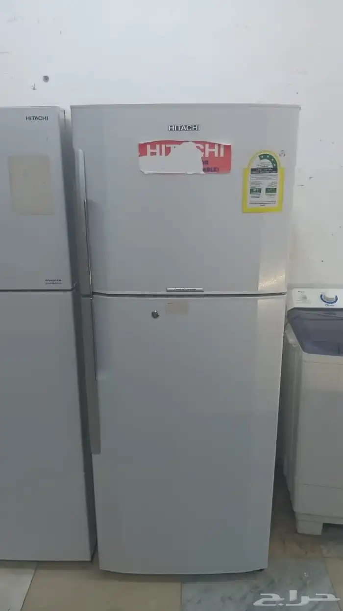 ثلاجة هيتاشي 15 قدم مستخدمه نظيفة مره بسعر 950 ريال بالتوصيل 0