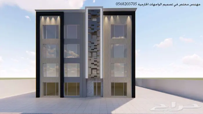 تصميم واجهات خارجي ثري دي 3d 28