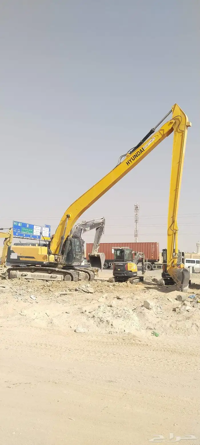 بوكلين ذراع طويل للايجار اليومي والشهري 0