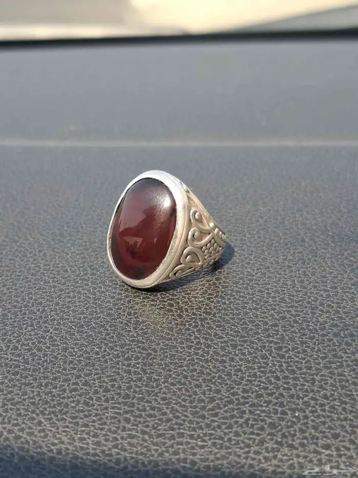 خواتم عقيق يمني فضه مميزه 1