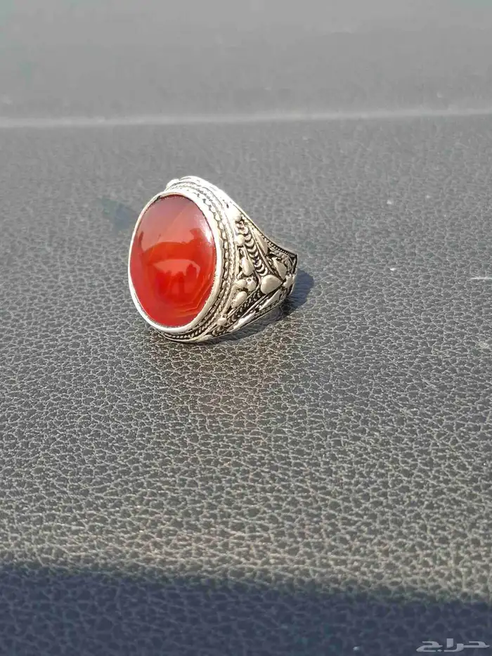 خواتم عقيق يمني فضه مميزه 6