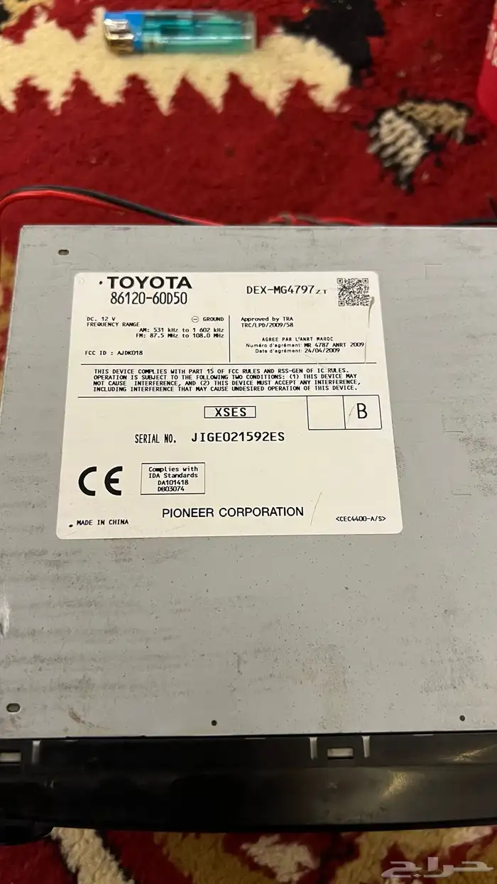 مسجل تايوتا مستعمل يركب على اغلب سيرات تيوتا 1