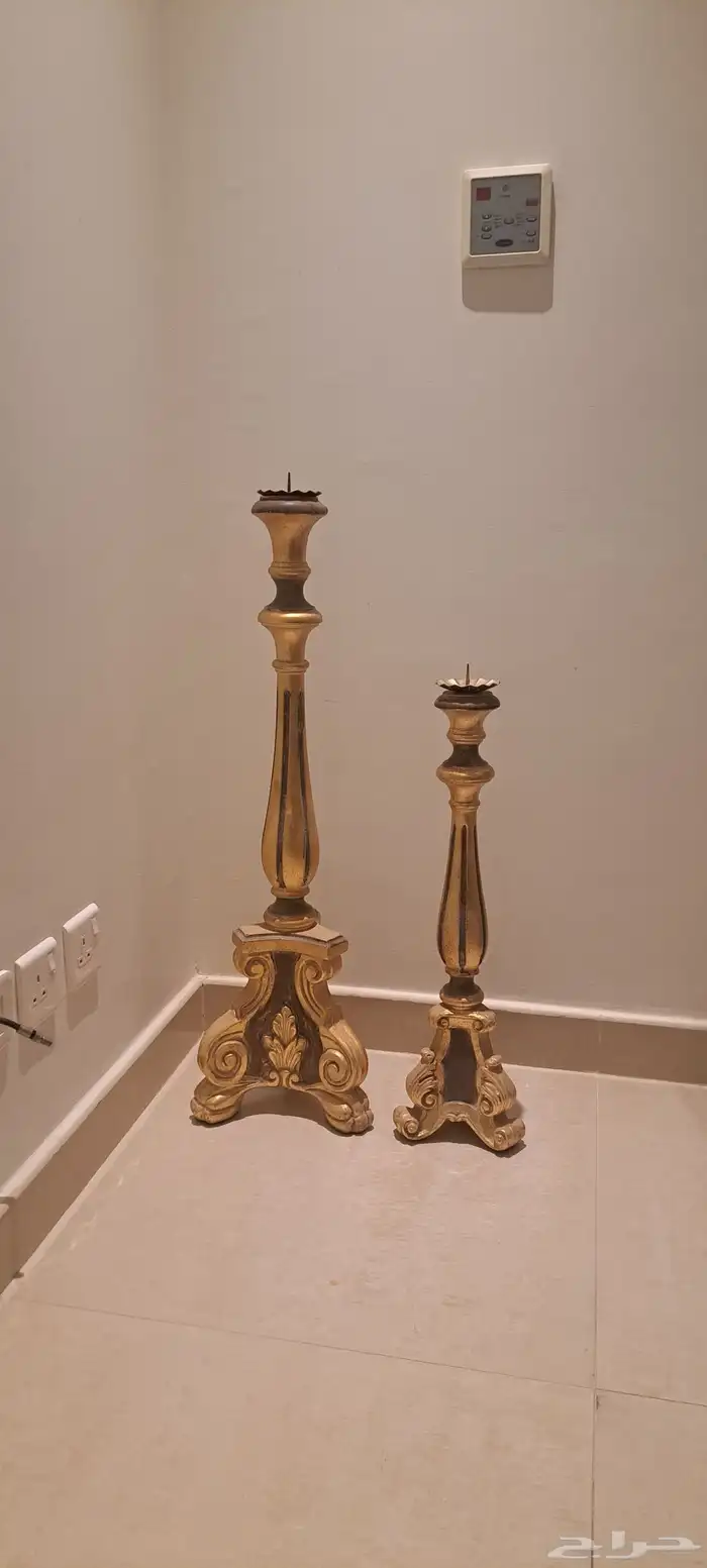 طقم شمعدانات ايطالي فخمة للديكور (حبتين) كبيرة وصغيرة 0