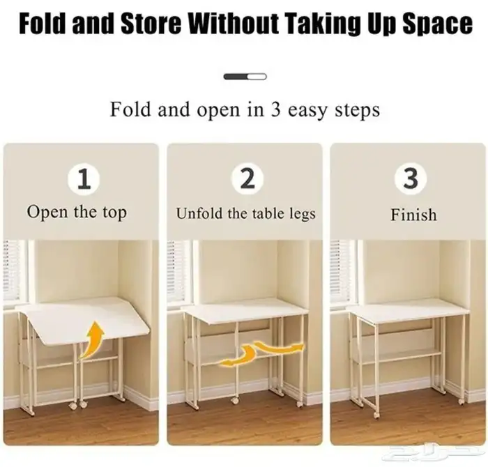 طاولة مكتب بيضاء قابلة للطي 1