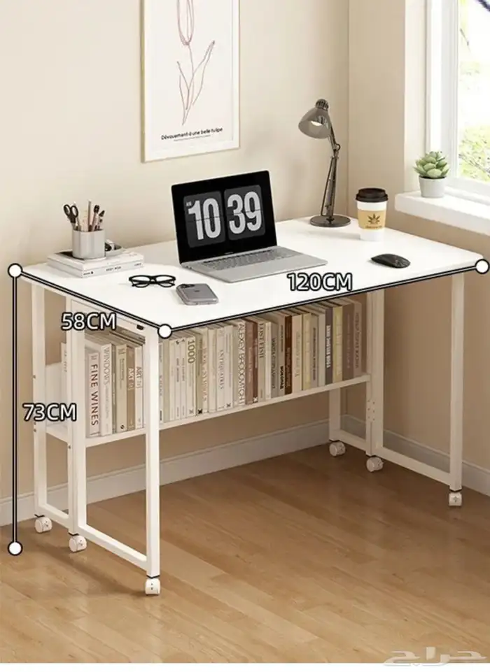طاولة مكتب بيضاء قابلة للطي 0