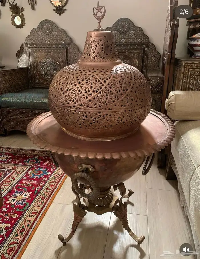 مبخر نحاس أحمر انتيك قديم نوادر تراثيات اثري نقش إسلامي 0
