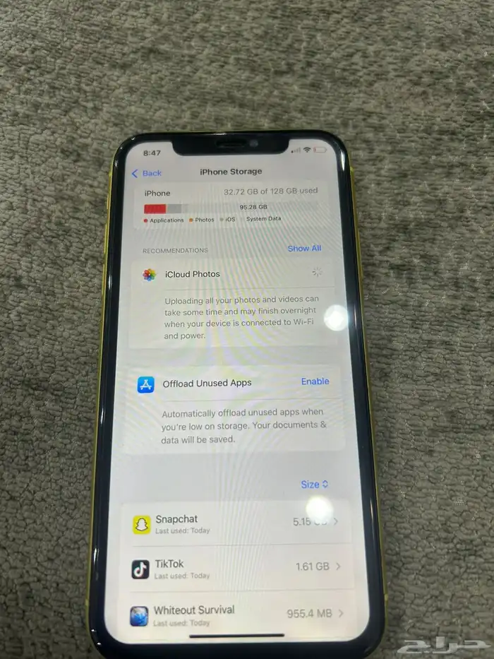 ايفون 11 مغير شاشه اصلي فقط بطاريته 64 3