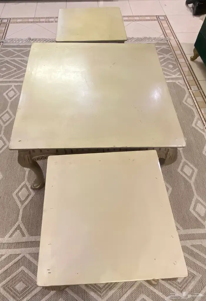 طقم كنب خشب محفر ثقيل مع طاولات 8