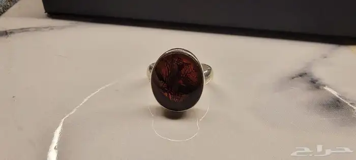 خاتم عقيق كبدي مشجر فاخر 3