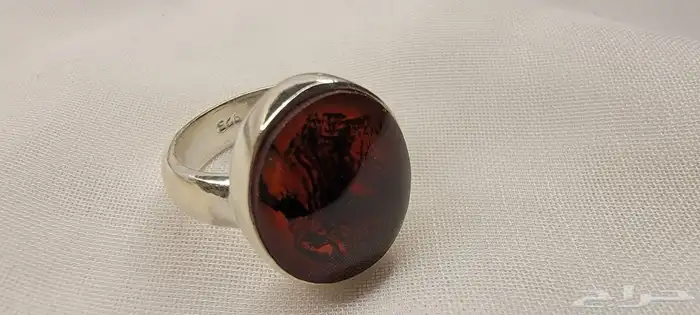 خاتم عقيق كبدي مشجر فاخر 0