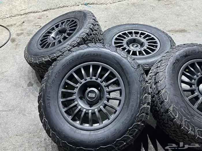 جنوط برايد 5 مسمار مع كفرات نص حجري مقاس 17 جيب 6