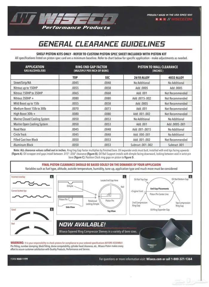 بساتم ويسكوا Wiseco فورجد لمكاين LS 6.0 12