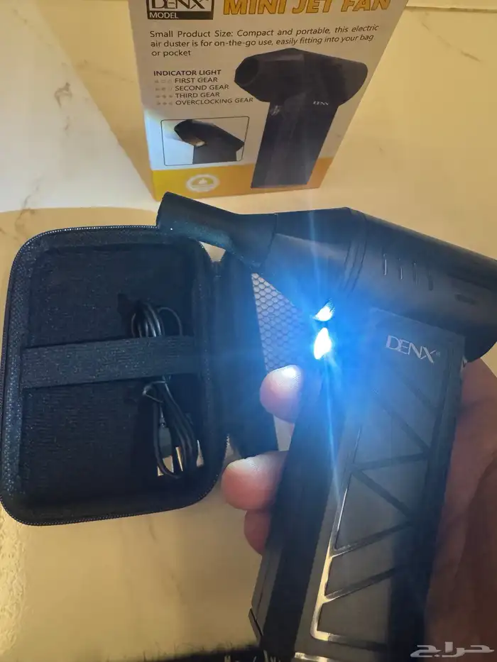 منفاخ هواء قوي ببطاريه شحن تايب سي مع شنطه لحفظ الجهاز 5