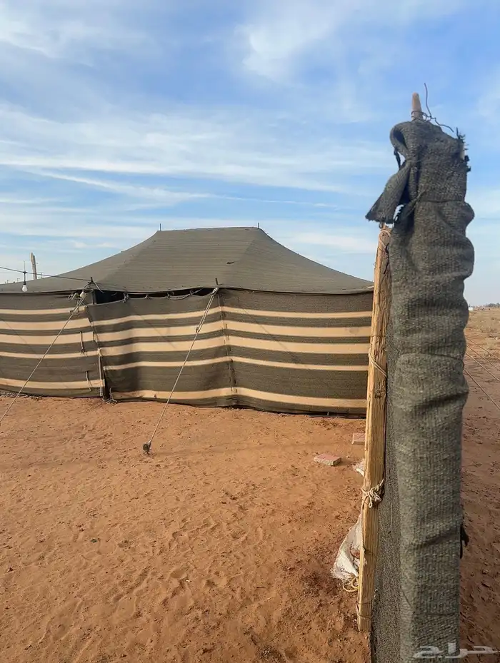 للبيع مخيم بالموقع بيت شعر 9 5 وبيت شعر 6 4 0