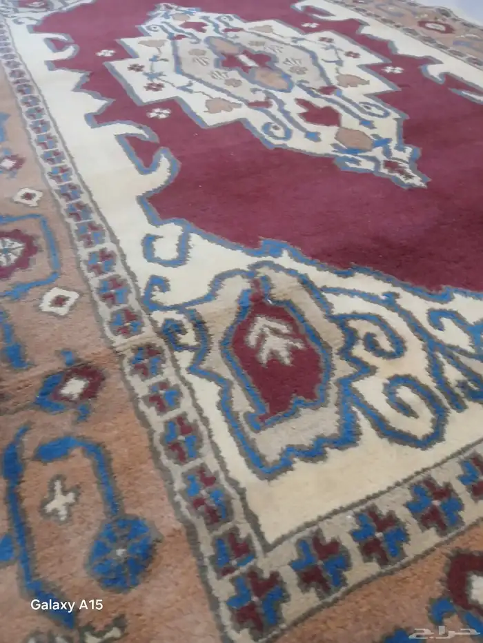 سجادة صوف يدوي إيراني قديمة 8