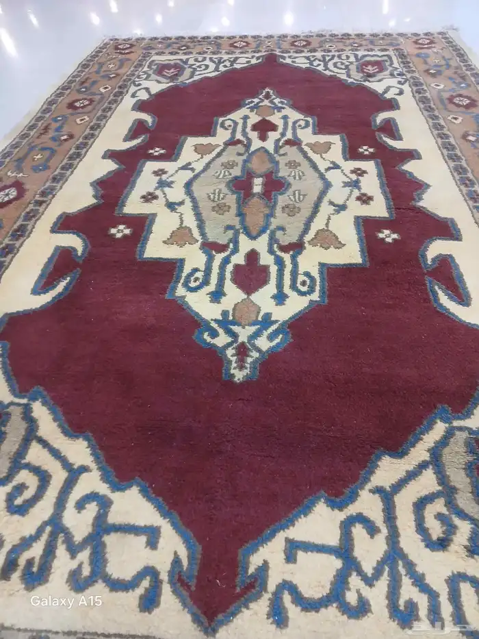 سجادة صوف يدوي إيراني قديمة 4