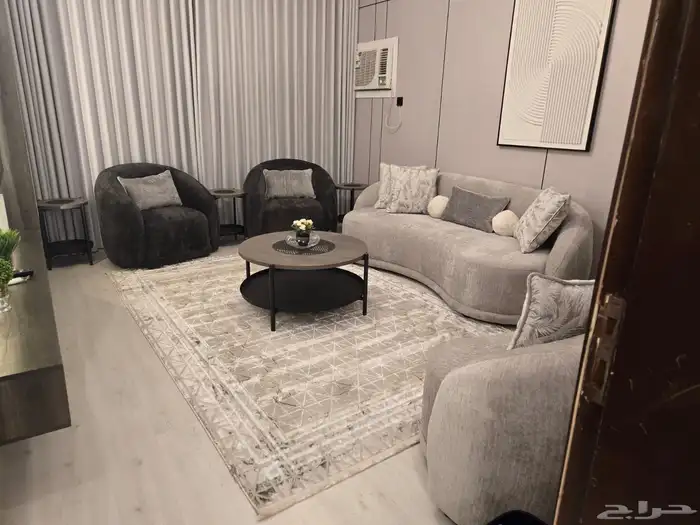 شقة مفروشة جديدة اول ساكن من غرفتين وصالة بحي الروضة 1