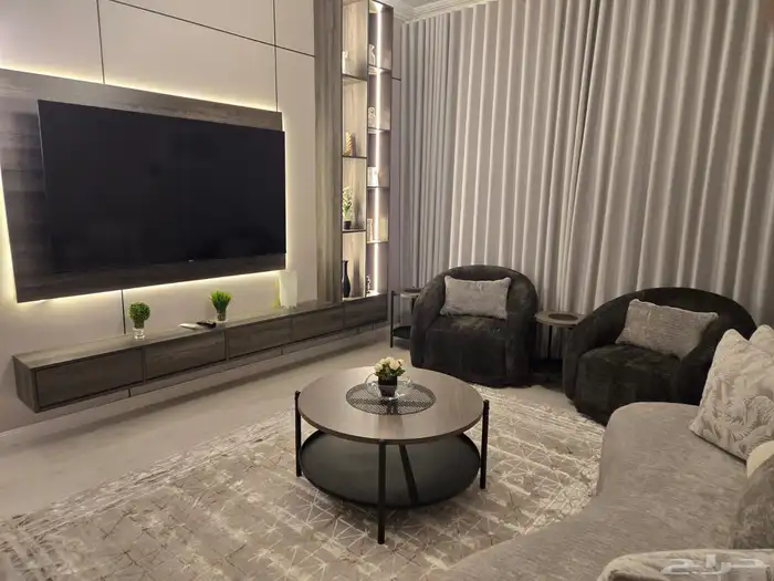 شقة مفروشة جديدة اول ساكن من غرفتين وصالة بحي الروضة 0