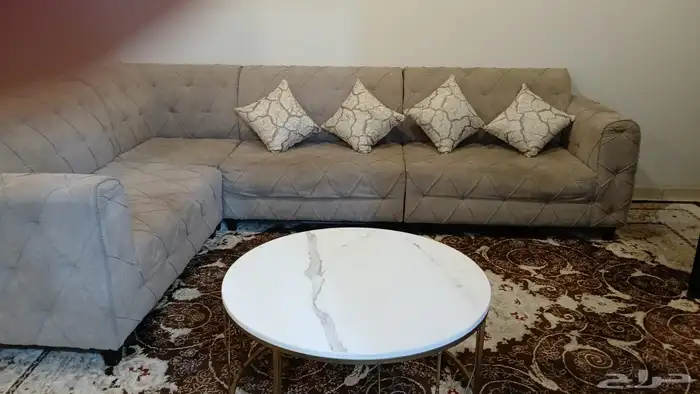 طقم كنب زاوية مع سجادة كبيرة 0