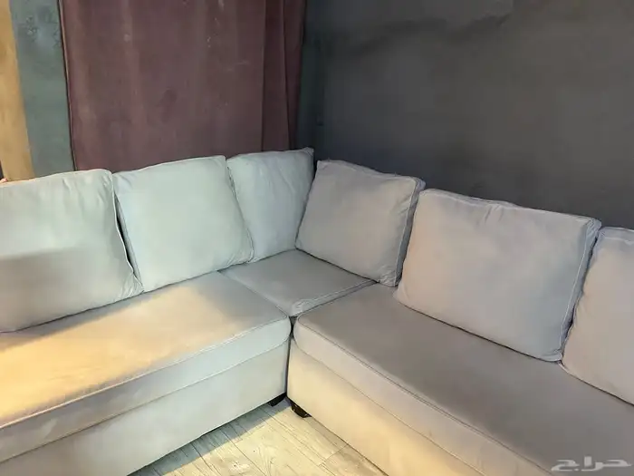 كنب حرف L نظيف جدا للصاله ثلاثه قطع 1