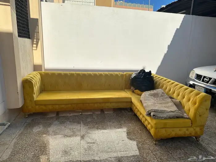 للبيع كنب حرف L خشب 0